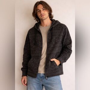 American Eagle Aztec Zip Hoodie Mens Large Southwestern Fleece